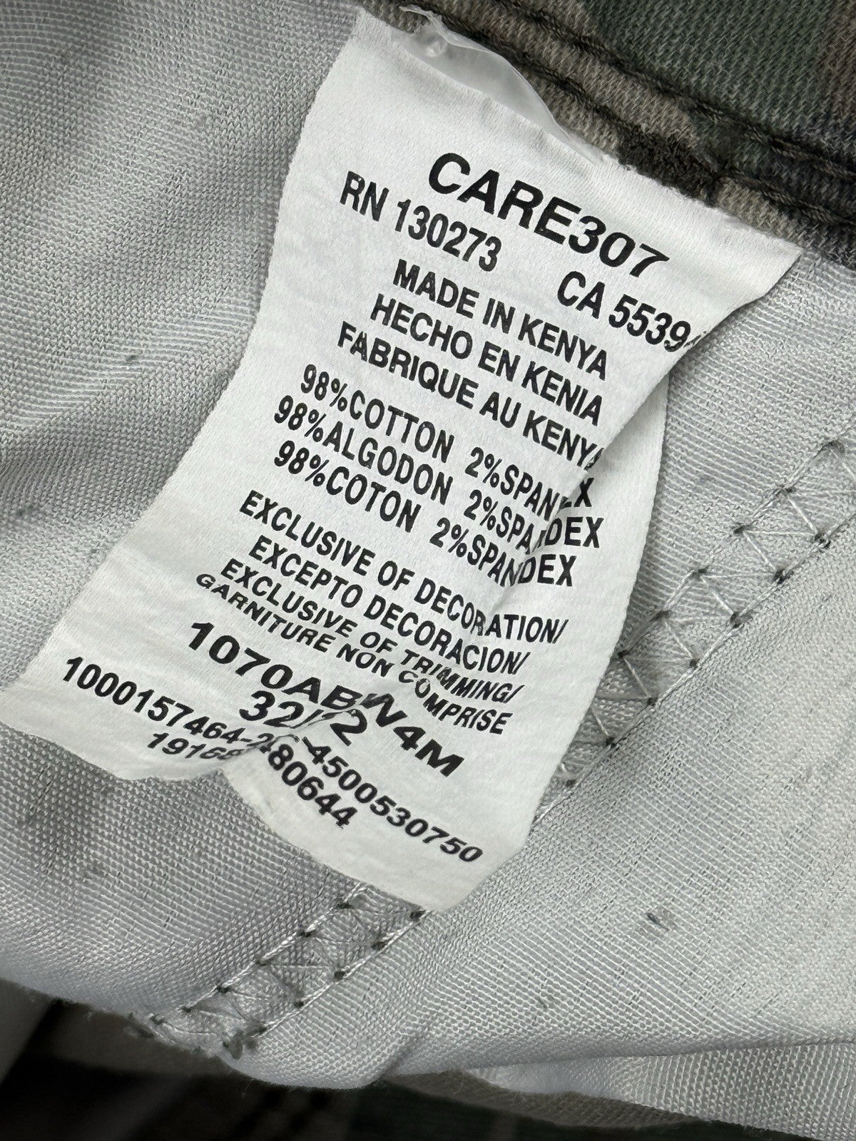 Wrangler Green Camo Cargo Trousers Relaxed Fit 32W 32L
