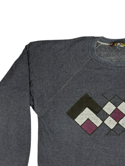Vintage Moss Creek Trader Grey Argyle Pattern Jumper Medium