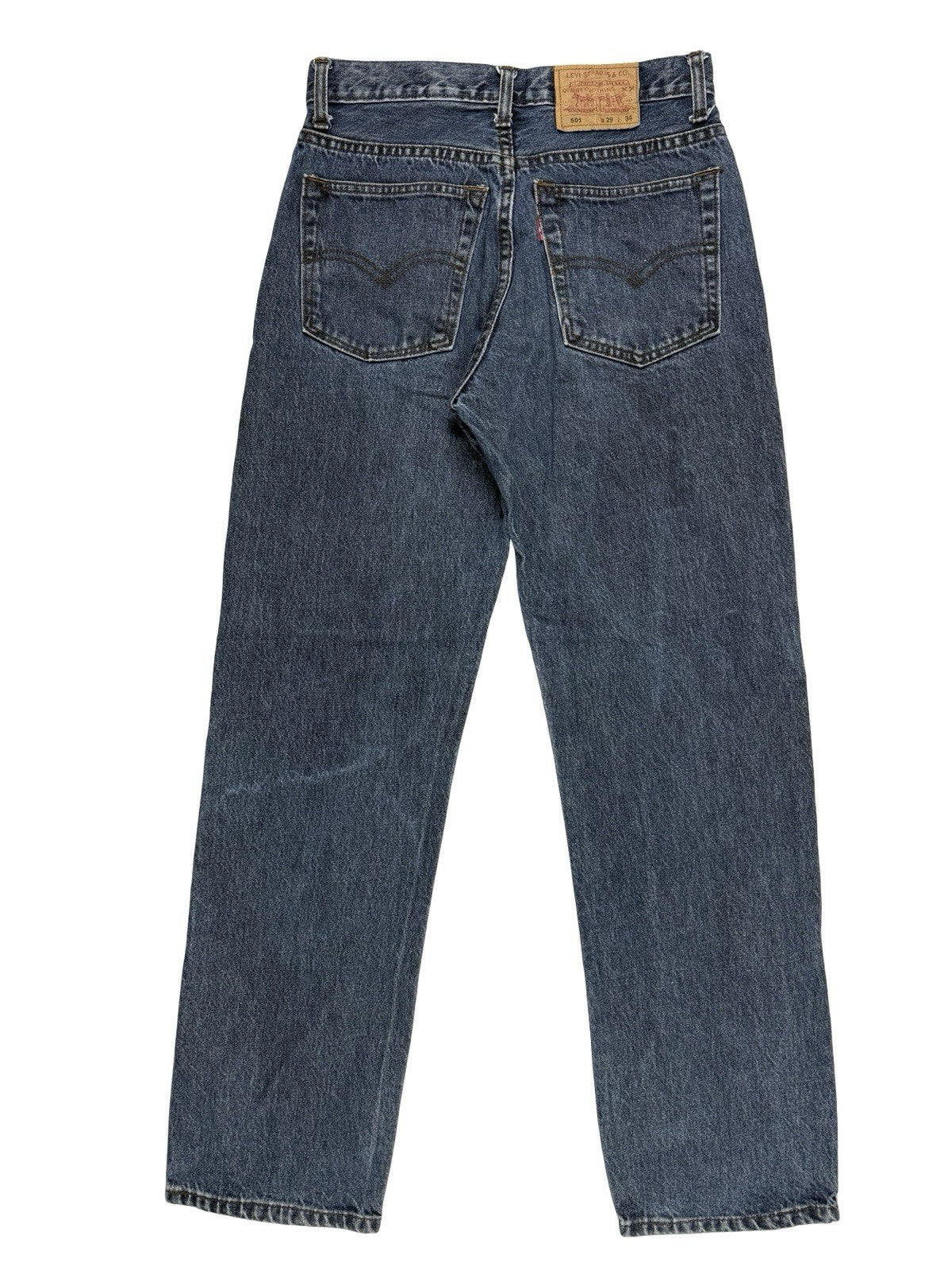 Levi's 501 Vintage 90's Blue Denim Straight Leg Jeans 29W 34L Made in USA