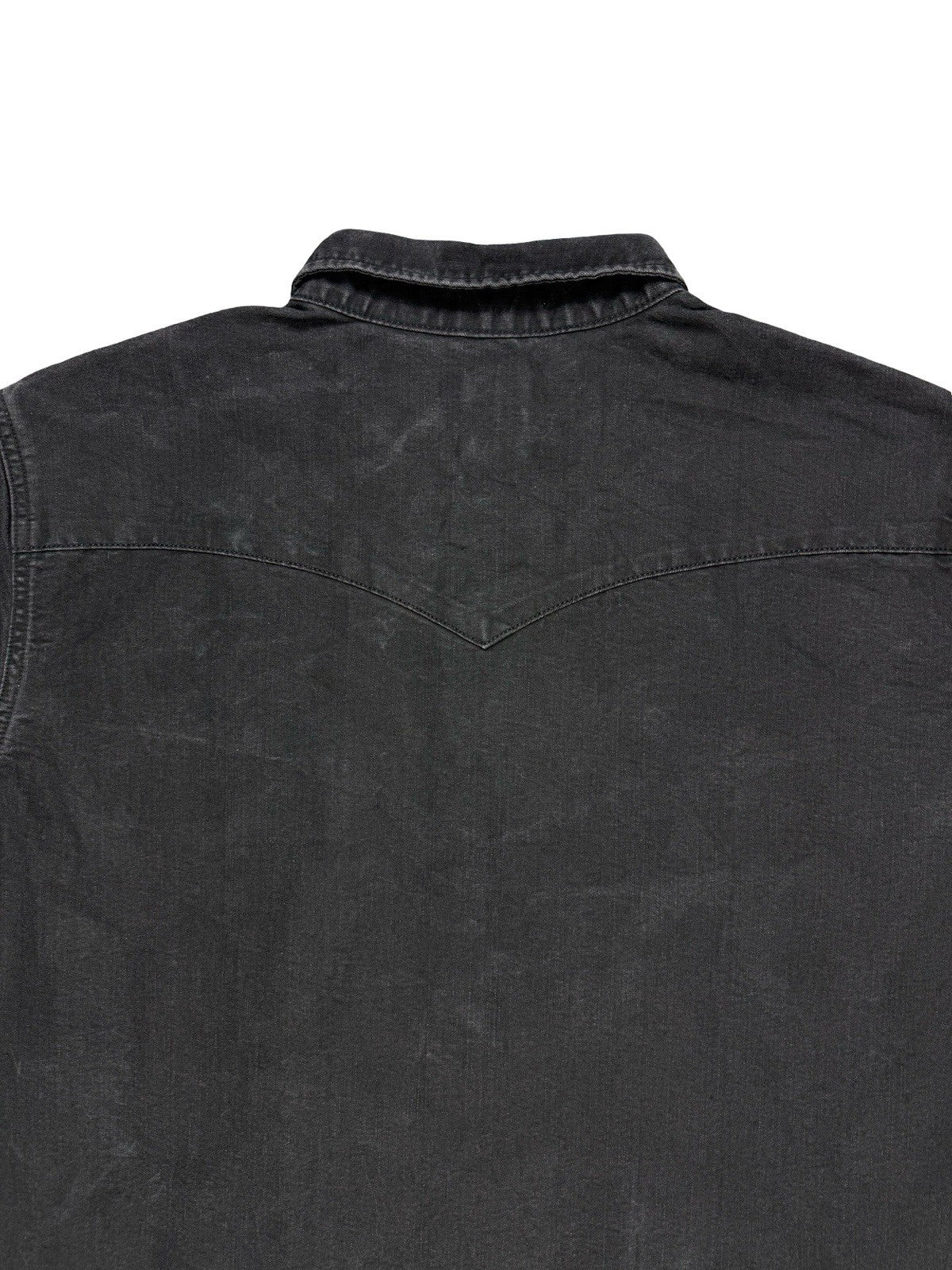 Levi's Faded Black Pearl Snap Western Denim Shirt Large