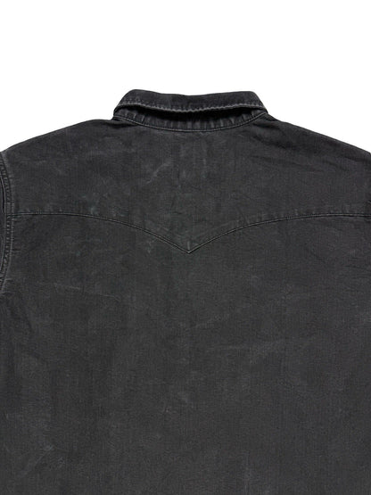 Levi's Faded Black Pearl Snap Western Denim Shirt Large