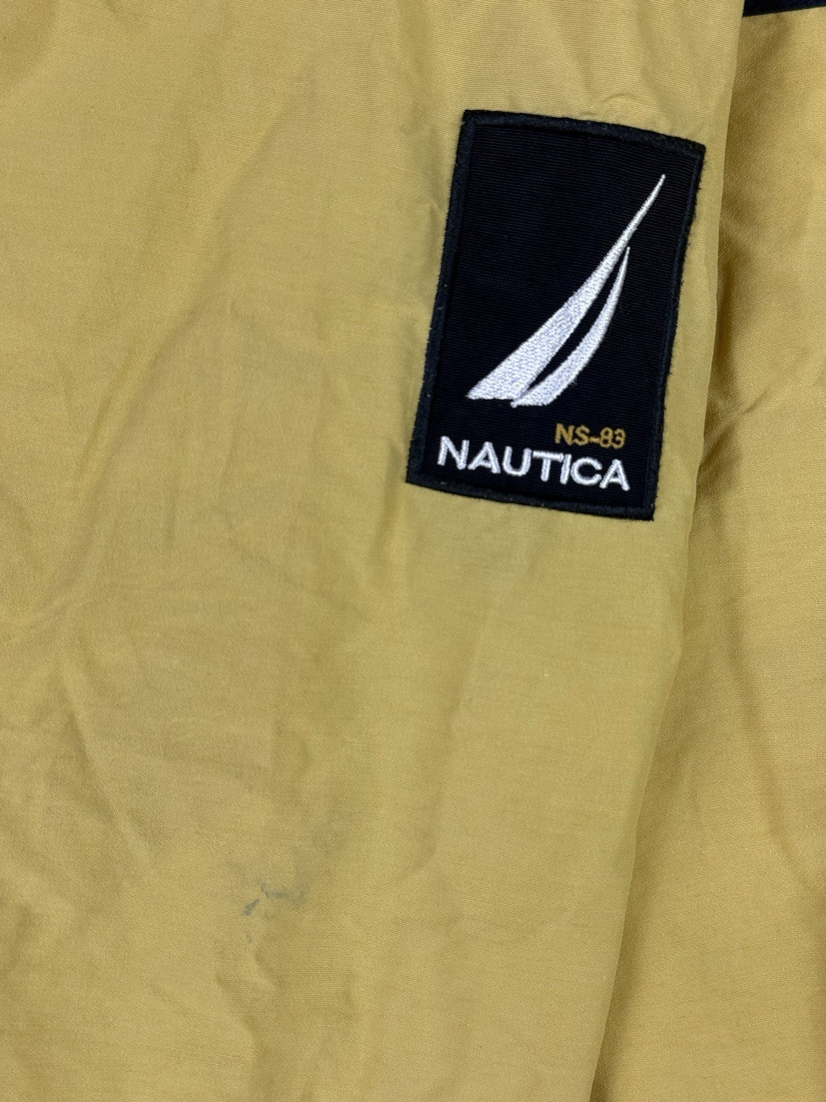 Nautica Retro Yellow Hooded Zip Windbreaker Americana Jacket Large