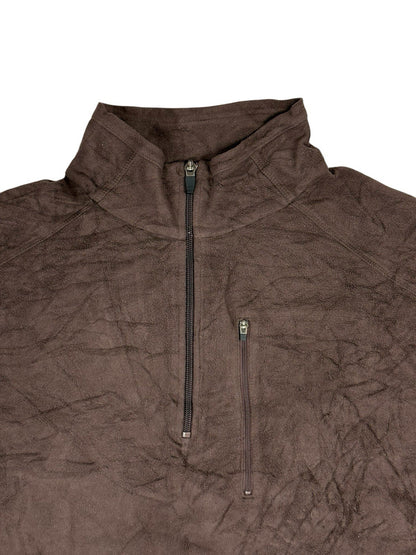 LL Bean Brown 1/4 Zip Fleece Jumper 2XL Tall