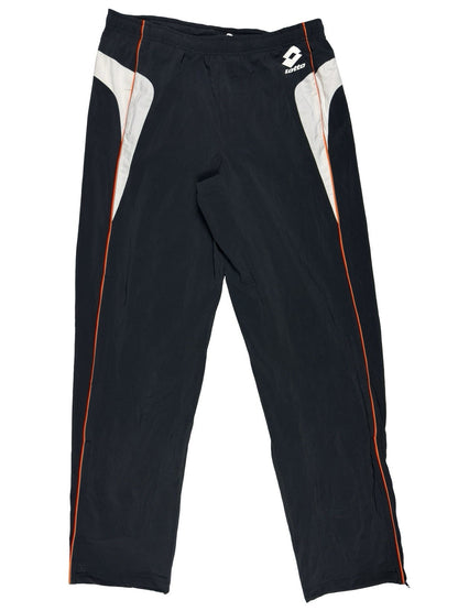 Lotto Black White Mesh Lined Adjustable Tracksuit Bottoms Medium
