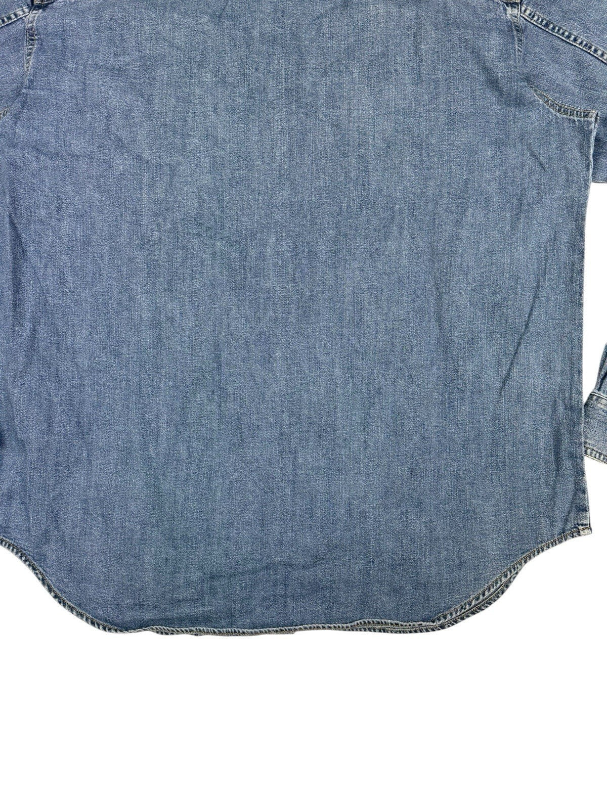 Levi's Blue Cotton Denim Button Up Shirt Large