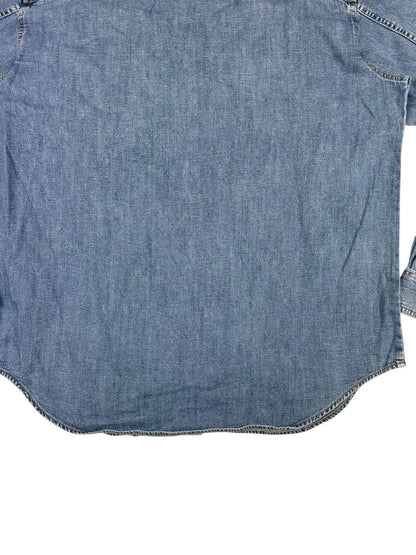 Levi's Blue Cotton Denim Button Up Shirt Large