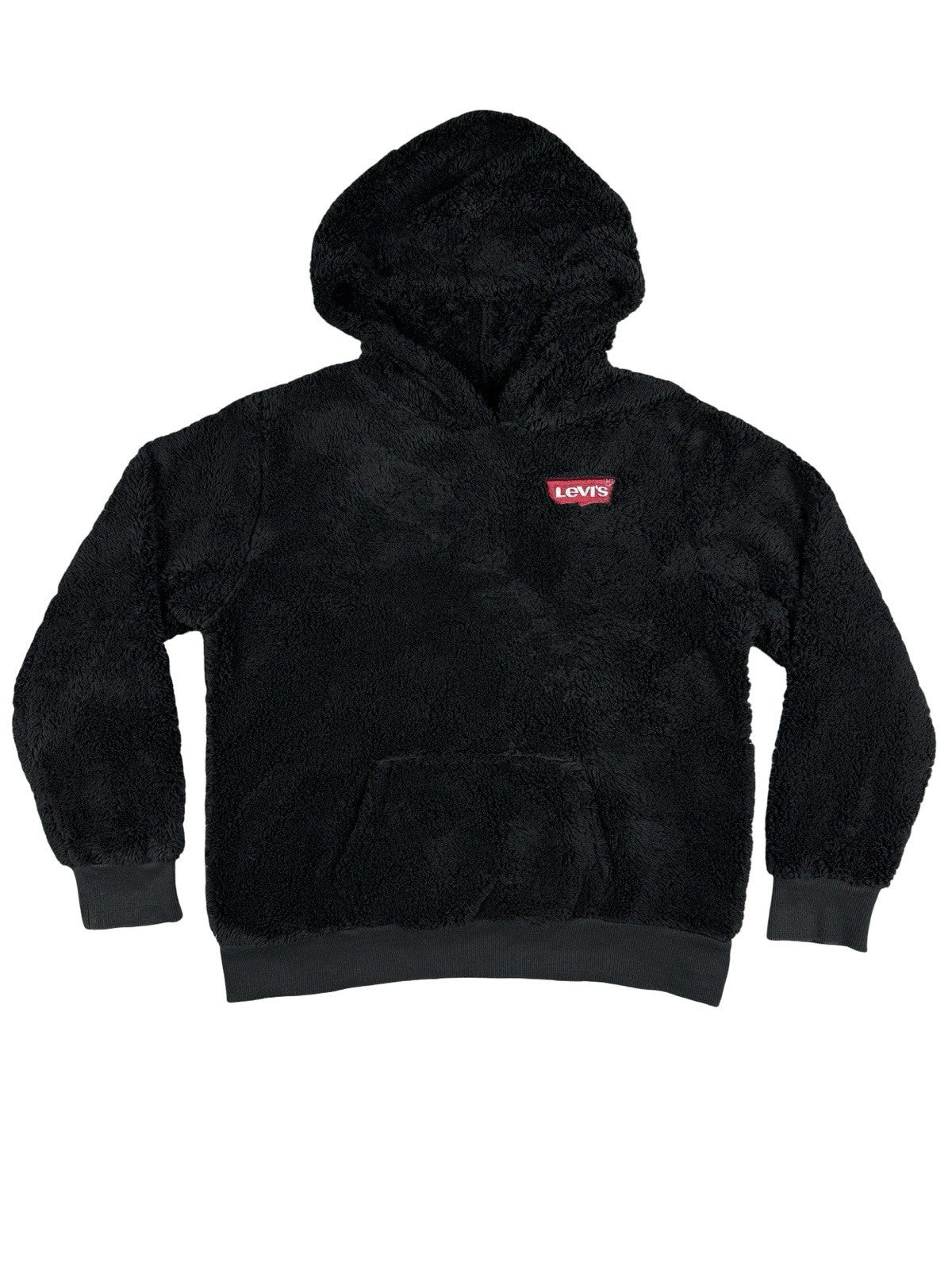 Levi's Black Fluffy Teddy Fleece Hoodie Youth XL (Age 13-15)