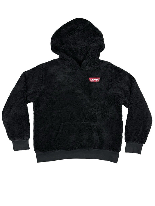 Levi's Black Fluffy Teddy Fleece Hoodie Youth XL (Age 13-15)