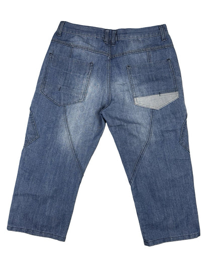 Airwalk Blue Denim Long Cargo Shorts Small 30W