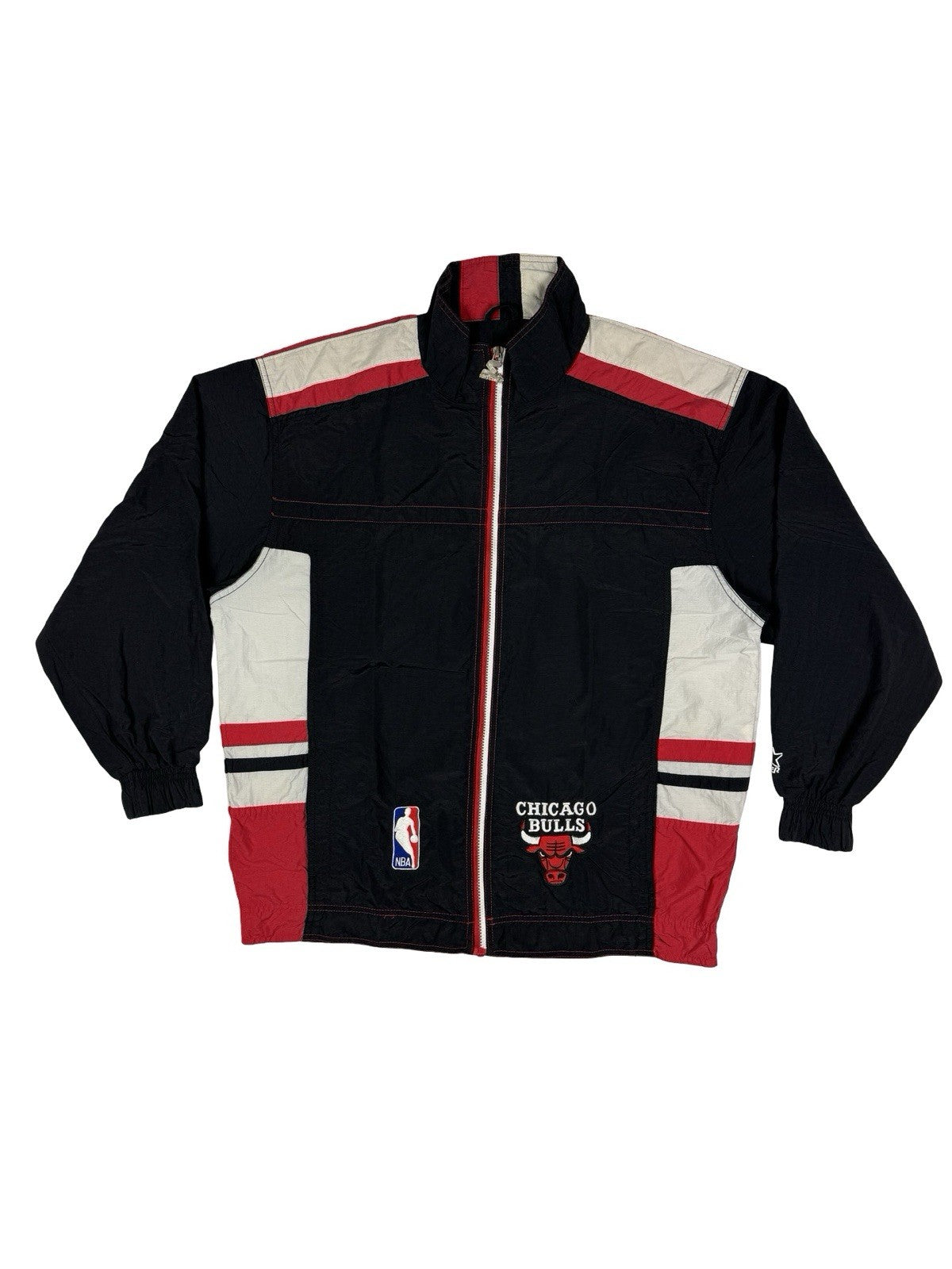 Starter Vintage NBA Chicago Bulls Black Windbreaker Jacket Medium