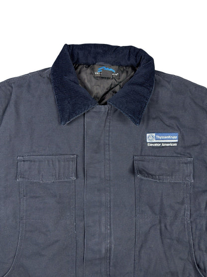 Tri-Mountain Retro Blue Insulated Zip Americana Work Jacket Large