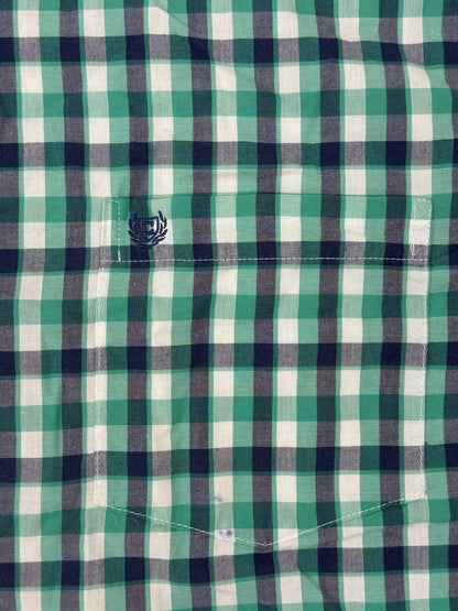 Chaps Green Check Easy Care Short Sleeve Collared Shirt 2XL