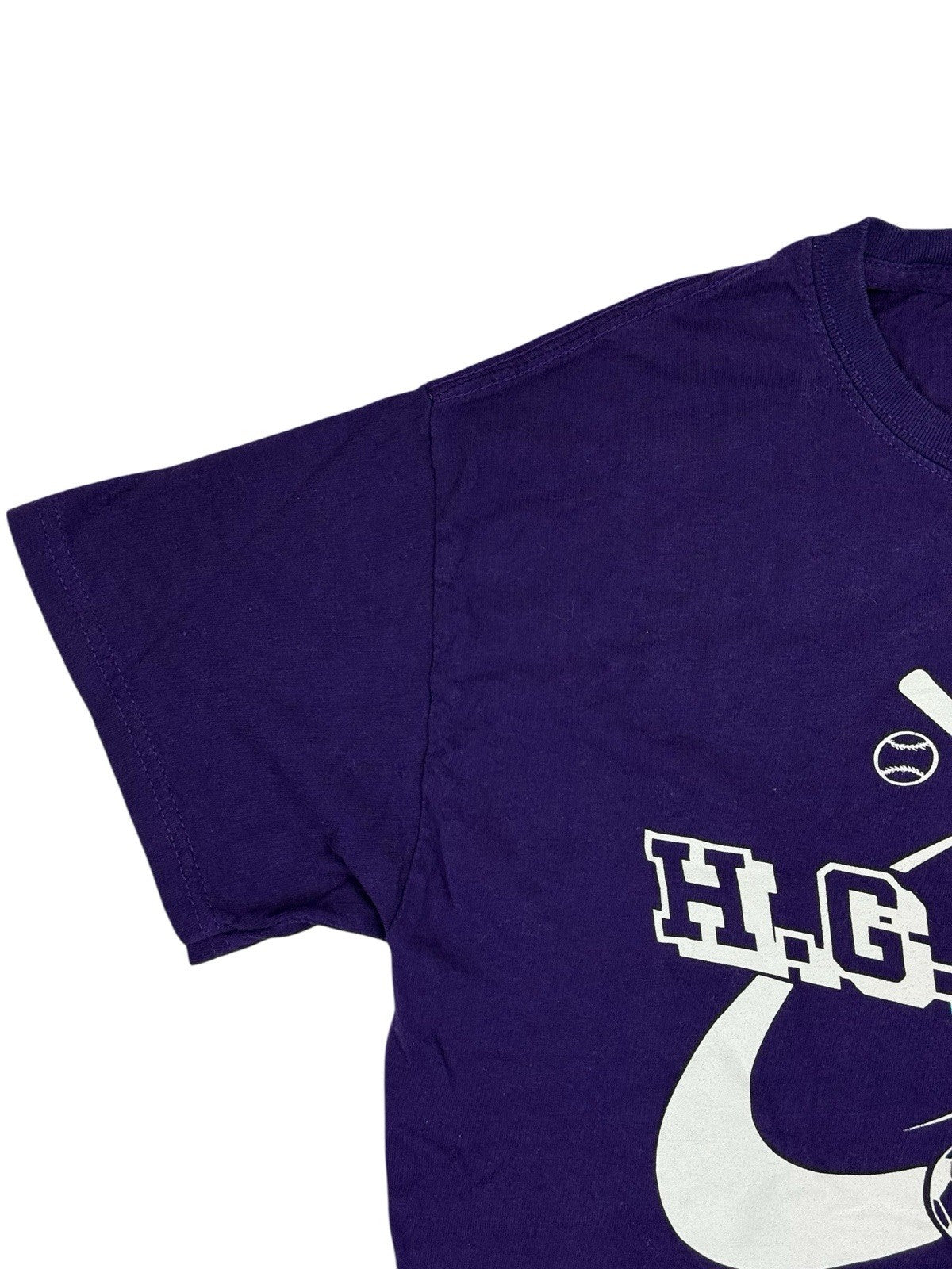 Gildan Purple American School Sports Printed HGRA Top Medium