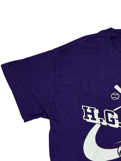 Gildan Purple American School Sports Printed HGRA Top Medium