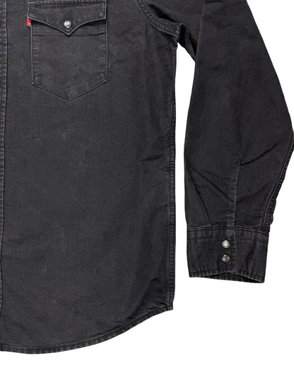 Levi's Faded Black Pearl Snap Western Denim Shirt Large