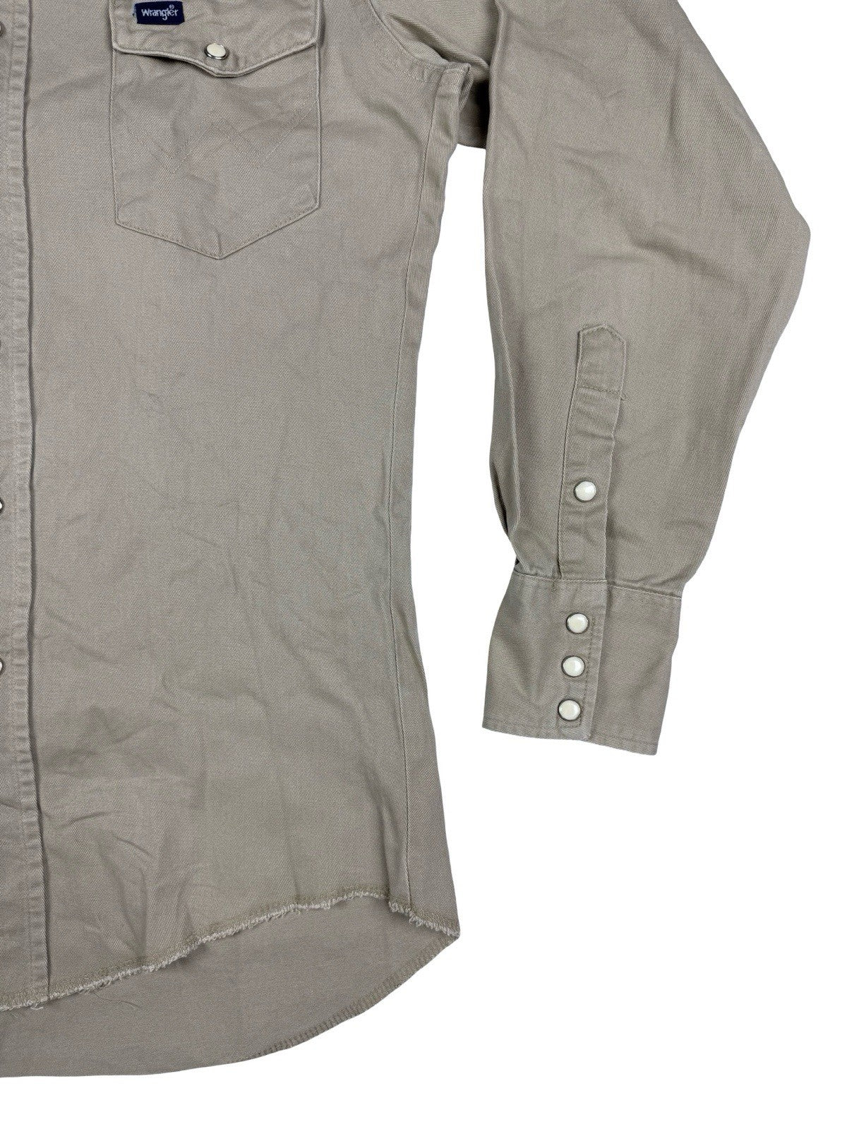 Wrangler Vintage 90's Pearl Snap Beige Western Shirt Small
