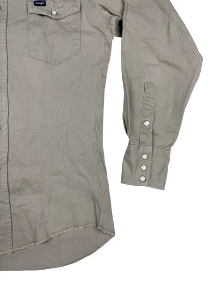 Wrangler Vintage 90's Pearl Snap Beige Western Shirt Small