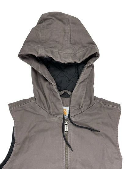 Carhartt Women's Washed Duck Hooded Insulated Gilet Vest Medium (Size 8/10)