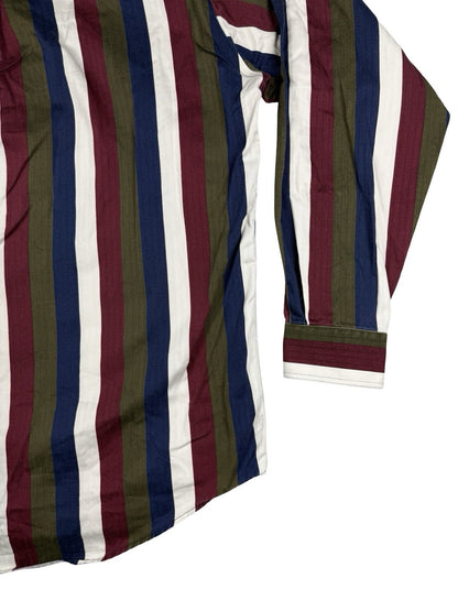 Hunt Club Retro Multi Striped Cotton Shirt Large