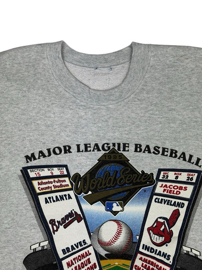 MLB Grey World Series 1995 Atlanta Braves Cleveland Indians Jumper XL