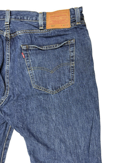 Levi's 501 Blue Straight Leg Denim Jeans 38W 32L