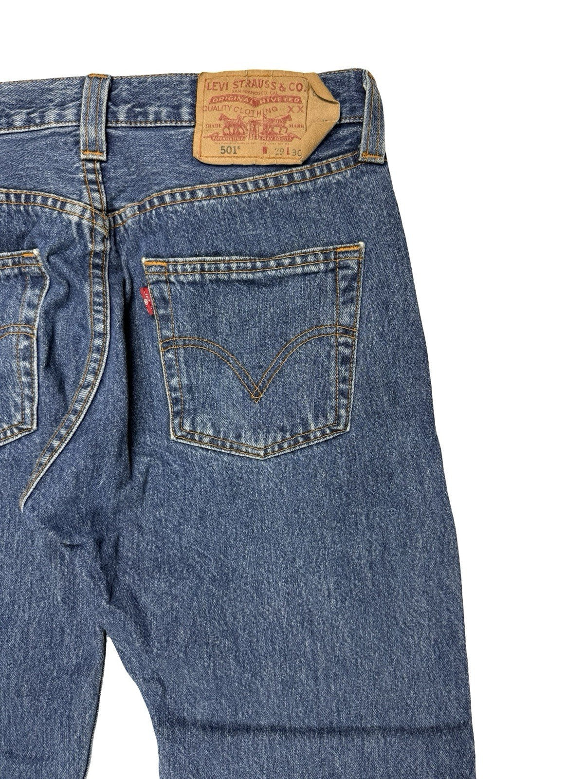 Levi's 501 Original Blue Denim Straight Leg Jeans Size 29W 30L