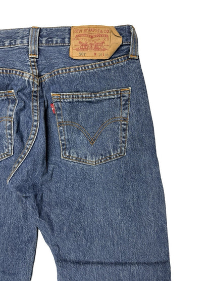Levi's 501 Original Blue Denim Straight Leg Jeans Size 29W 30L