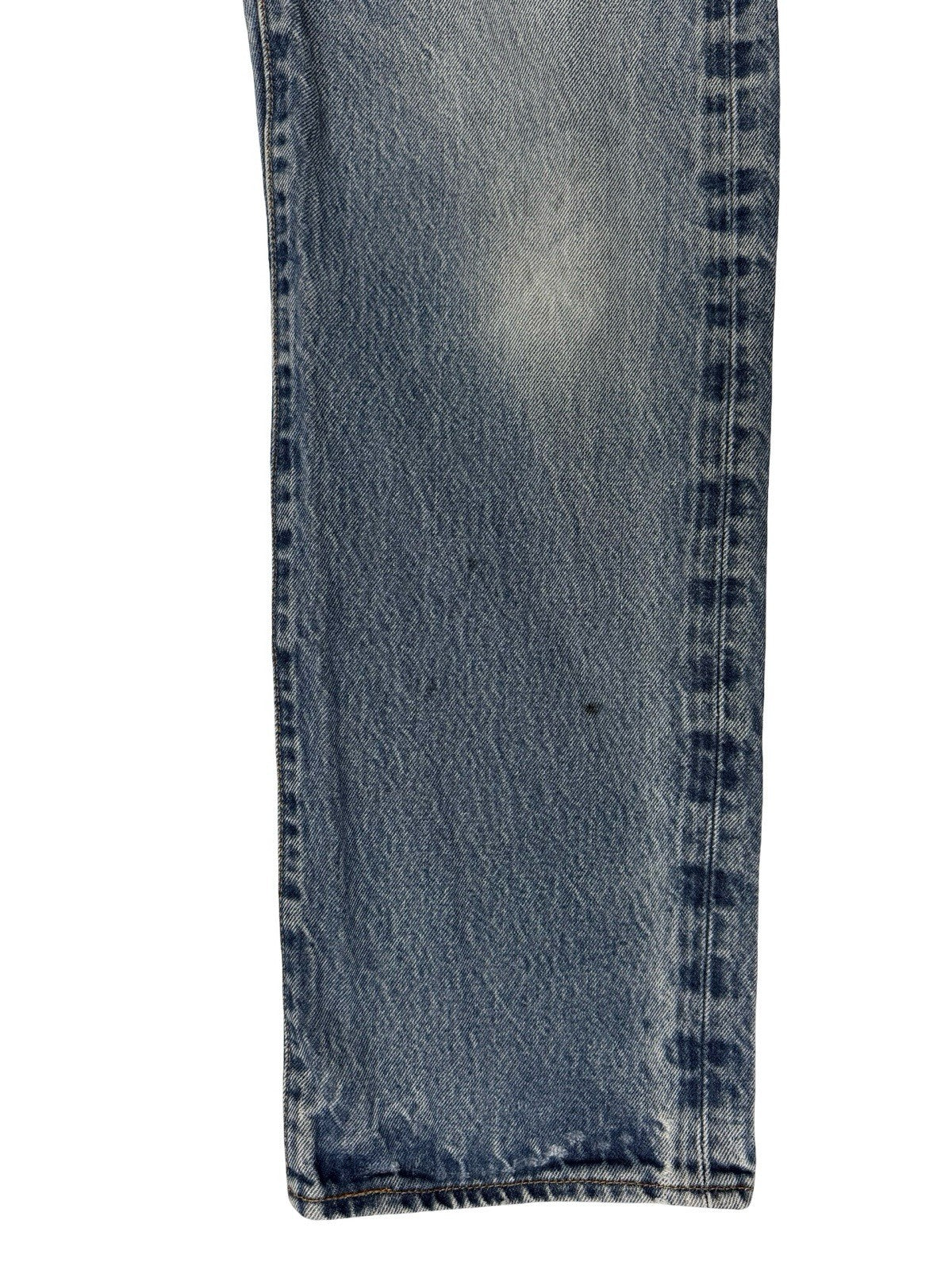 Levi's 501 Blue Straight Leg Distressed Paint Denim Jeans 36W 32L
