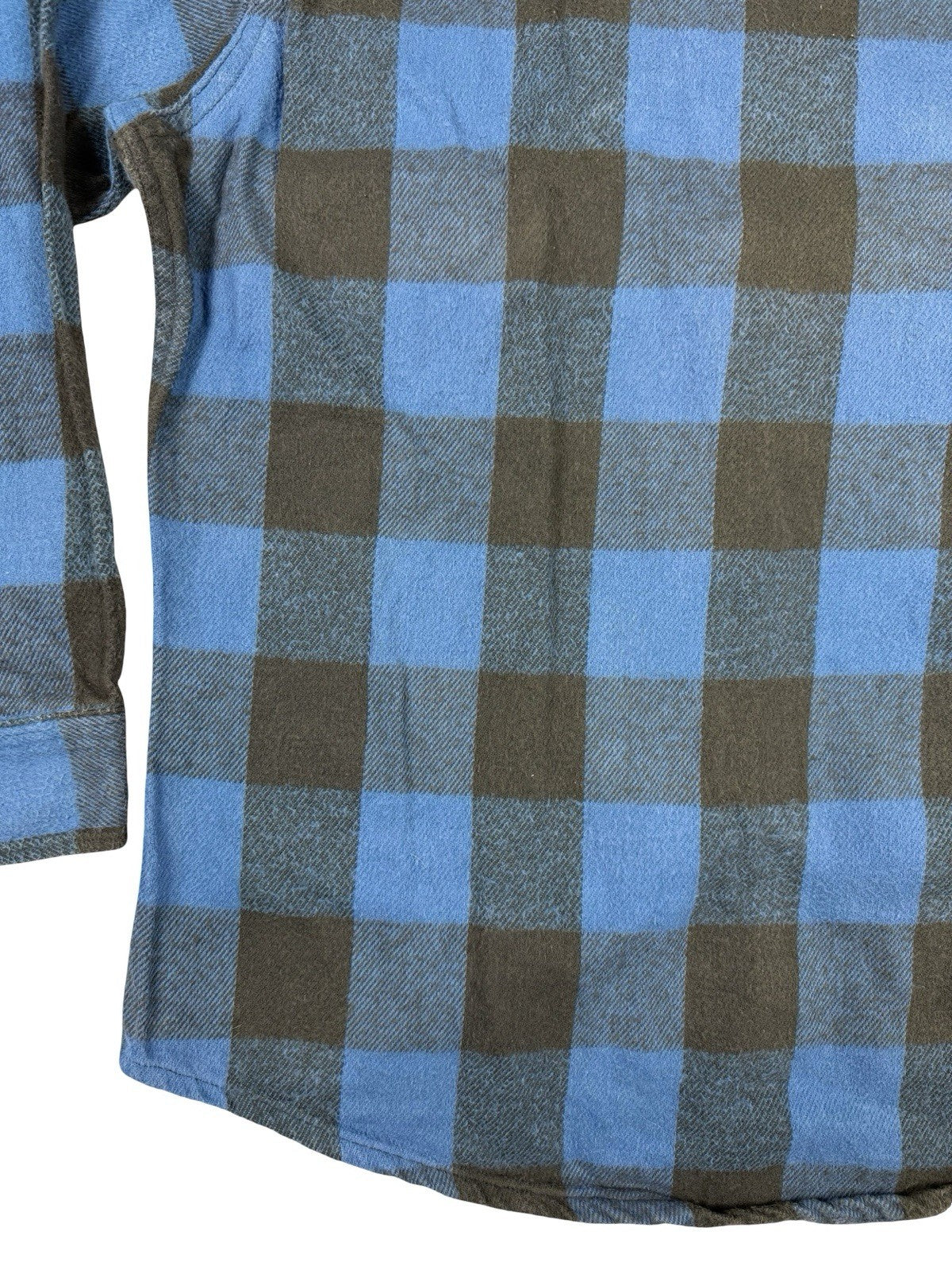 Fieldmaster Vintage Faded Blue Plaid Cotton Lumberjack Grunge Shirt Medium USA