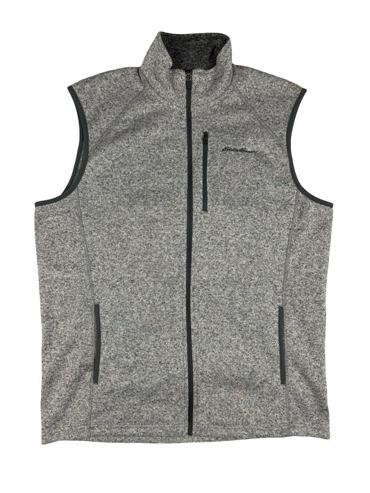 Eddie Bauer Grey Zip Polyester Gilet Body Warmer Large