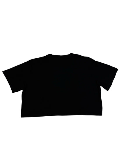 Disney Black Embroidered Colourful Logo Crop Top Medium