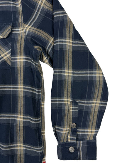 Wrangler Blue Plaid Fleece Lined Shirt Jacket Medium