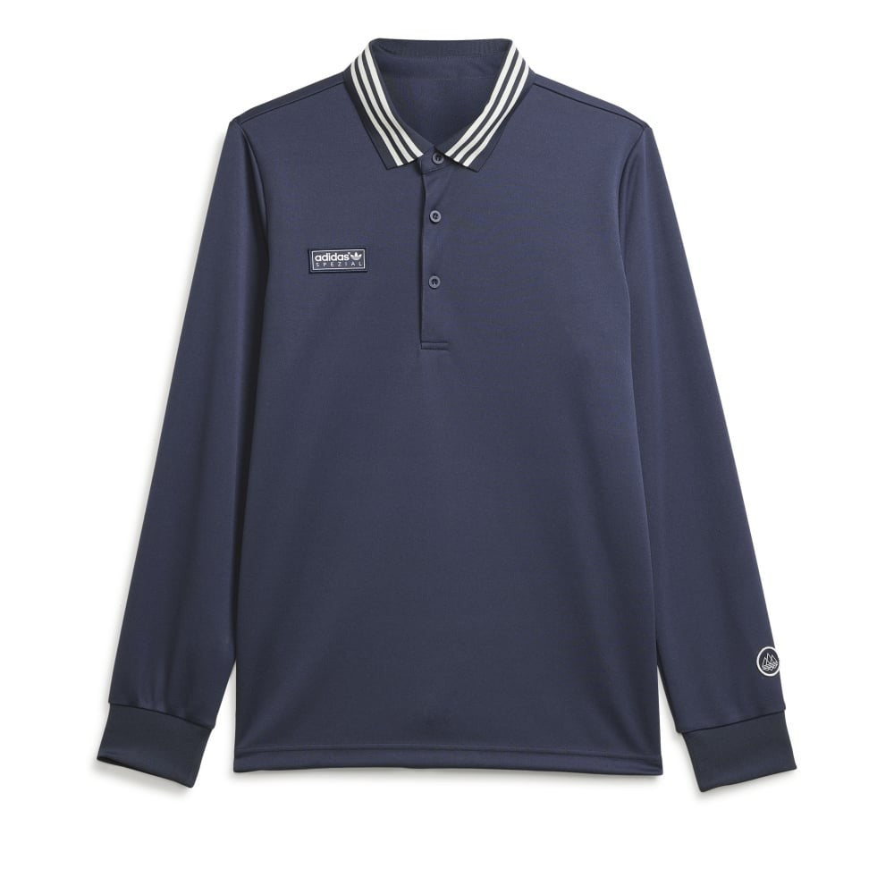 Adidas Spezial Blue Long Sleeve Polo Shirt Top Brand New