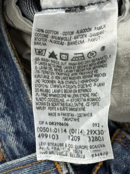 Levi's 501 Original Blue Denim Straight Leg Jeans Size 29W 30L
