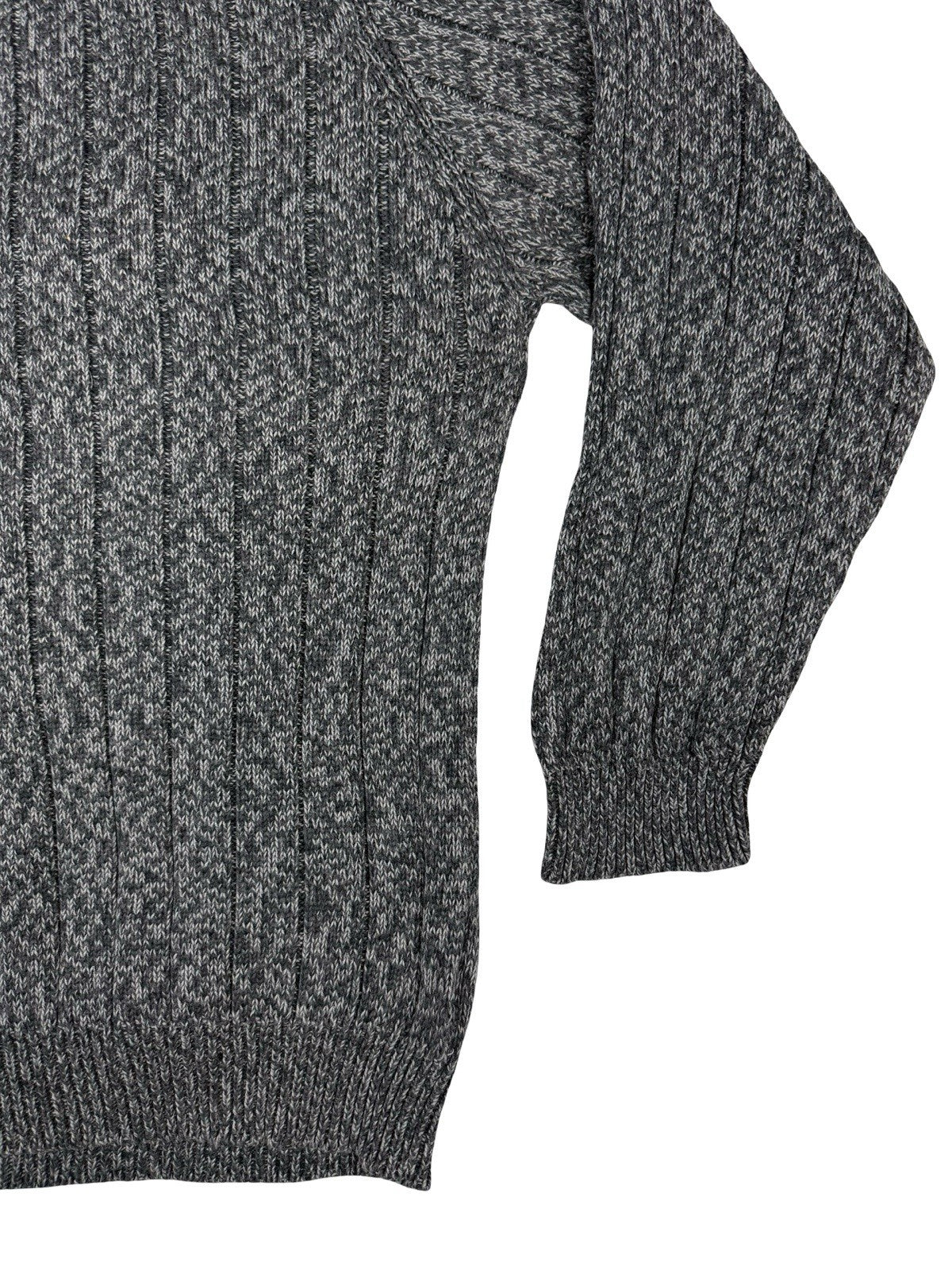 Faded Glory Heather Grey Cotton Knit Jumper Large