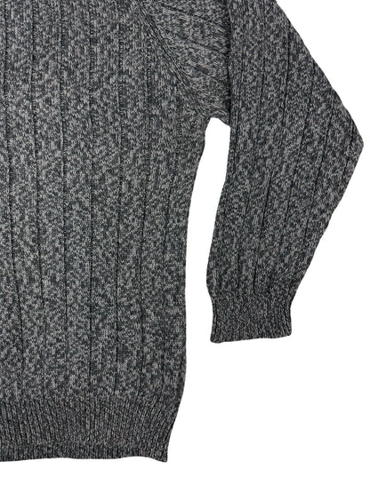 Faded Glory Heather Grey Cotton Knit Jumper Large