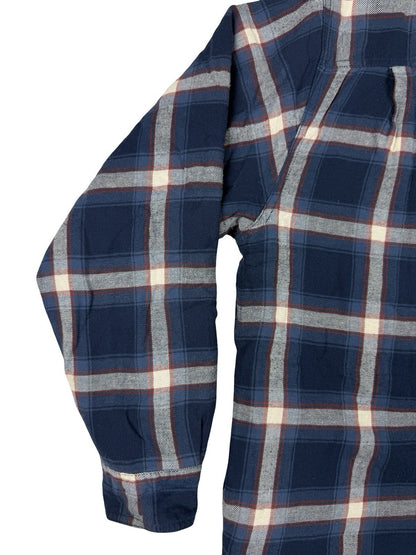 Wrangler Blue Plaid Fleece Lined Shirt Jacket Large