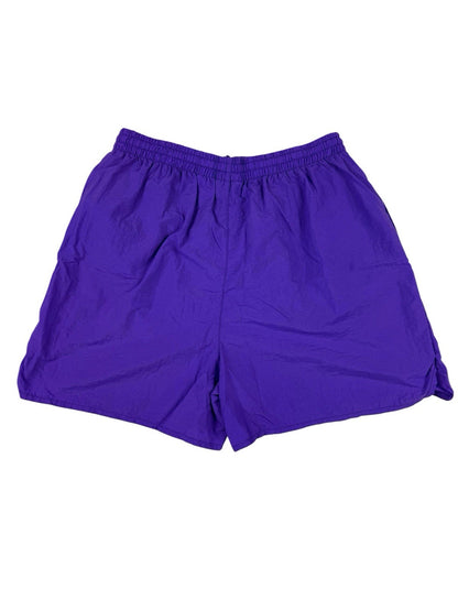 Olympic Exposure Retro Y2K Purple Nylon Exercise Sport Shorts Large