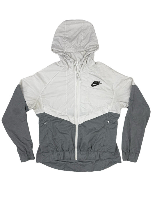 Nike White Windrunner Zip Hoodie Track Jacket Medium