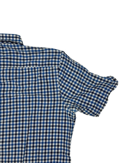 Tommy Hilfiger Blue Check Custom Fit Short Sleeve Shirt Medium