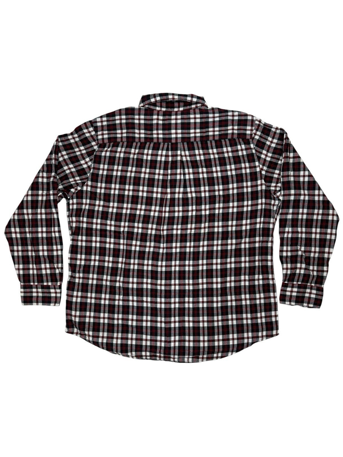 Chaps Retro Red Plaid Cotton Button Up Collared Shirt XL