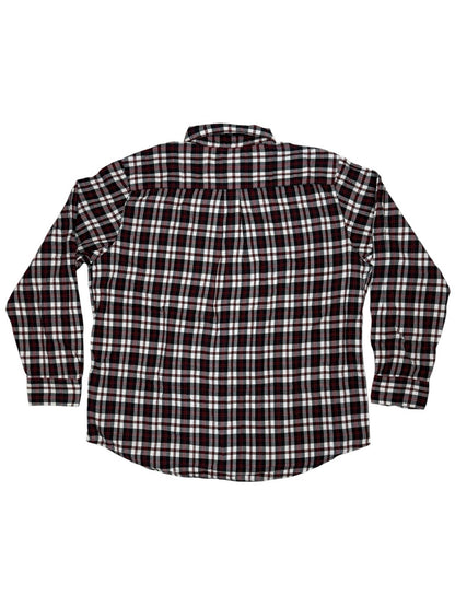 Chaps Retro Red Plaid Cotton Button Up Collared Shirt XL