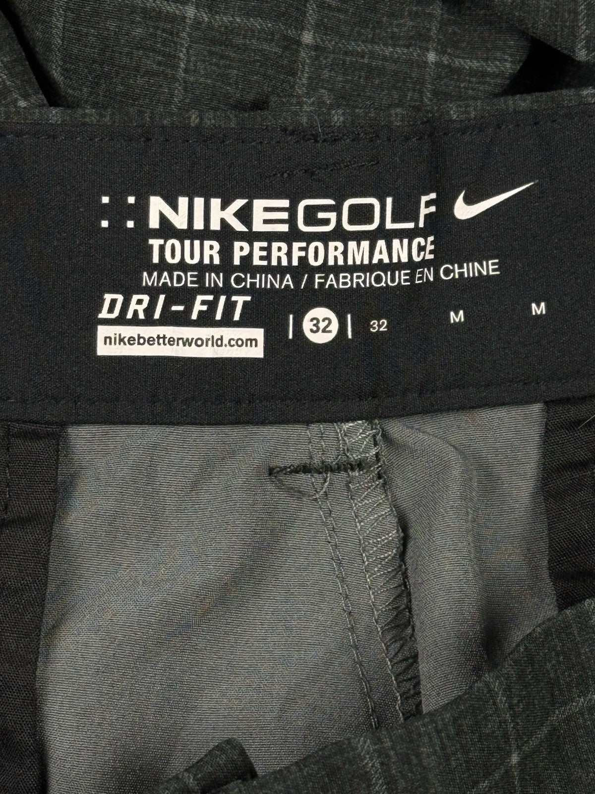 Nike Golf Grey Plaid Chino Sport Shorts Medium 32W