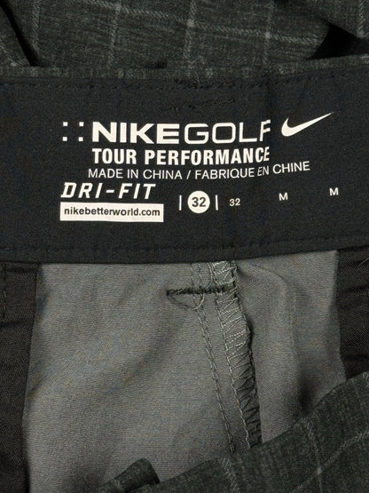 Nike Golf Grey Plaid Chino Sport Shorts Medium 32W