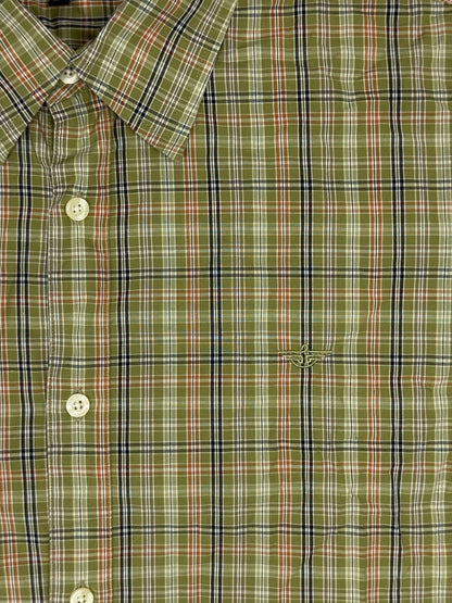 Dockers Green Plaid Collared Shirt XL