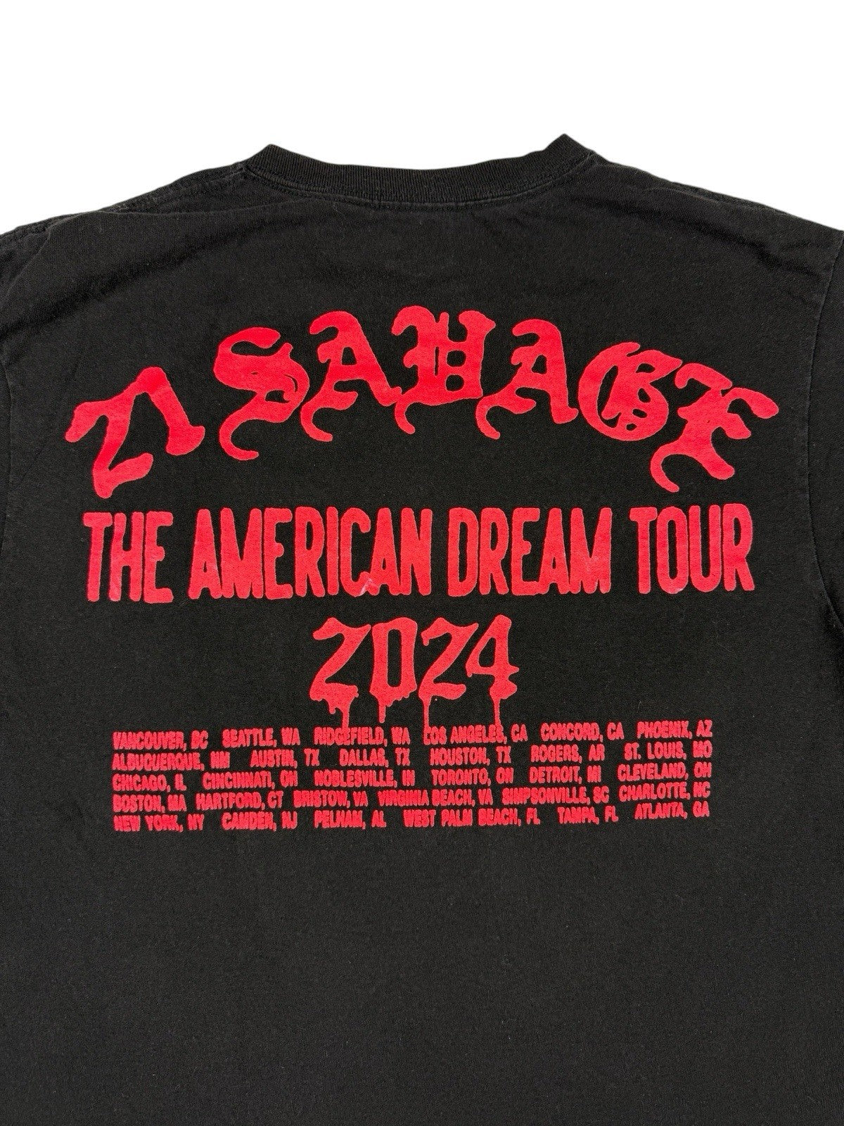 21 Savage Slaughter Gang American Dream Tour Black Rap Top Medium