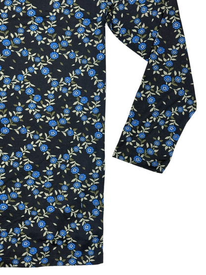 BNWT M&S Blue Floral Polyester 3/4 Sleeve Relaxed Fit Top