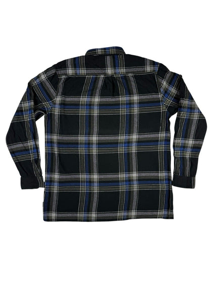 Barbour Black Plaid Check Cotton Button Up Shirt XL