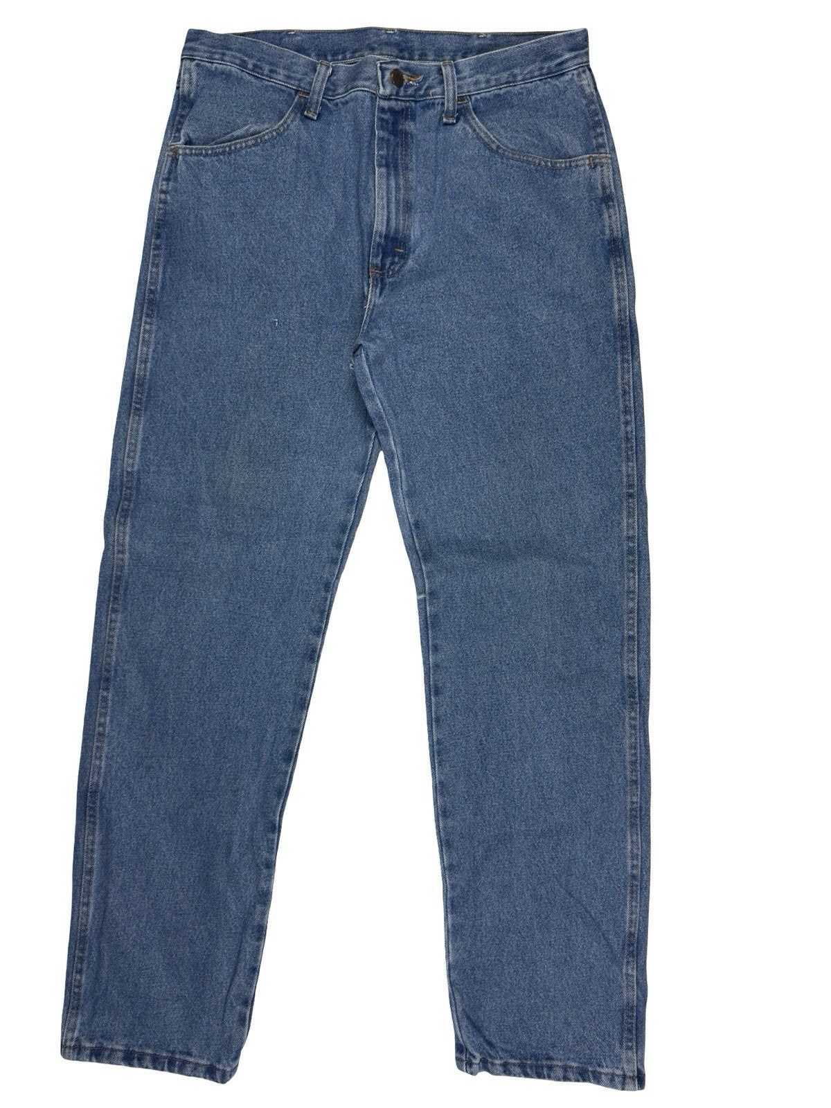 Rustler Wrangler Blue Denim Straight Leg Jeans 34W 32L