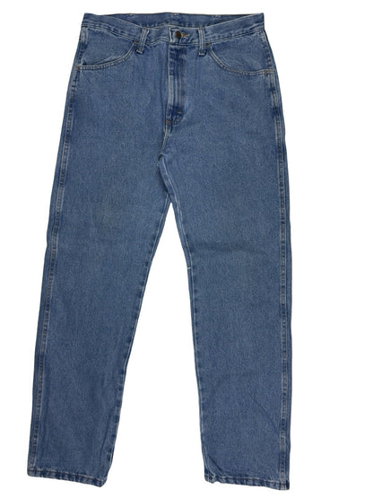 Rustler Wrangler Blue Denim Straight Leg Jeans 34W 32L